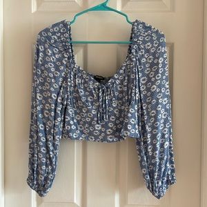 Puff Long Sleeve Bustier Top